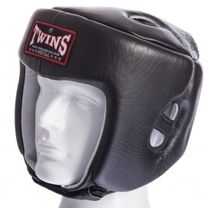 Шлем для бокса турнирный Twins из кожи (HGL-4-BK, Черный)